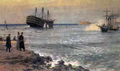 Вторая линия затопления кораблей