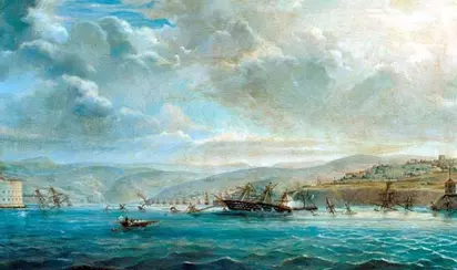 Первая линия затопления кораблей